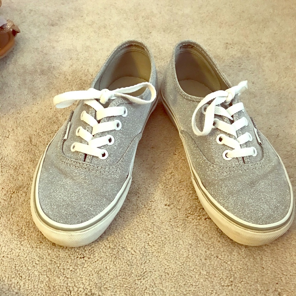 Sparkly silver Vans!